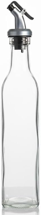Glass Oil Bottle And Vinegar Pouring Dispenser, Condiment Set, Cruet, Seasoning For Dining Table And Kitchen, Airtight And Non-Drip Bottle Stoppers, Glass - 500M