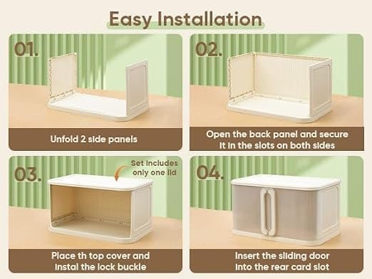 3-Tier Plastic Storage Cabinet with Wheels, 38 * 26 * 100cm