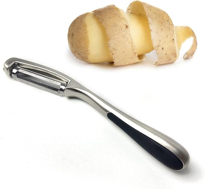 Stainless Steel Potato Scrub with Non-Slip Handle Rotating Blade