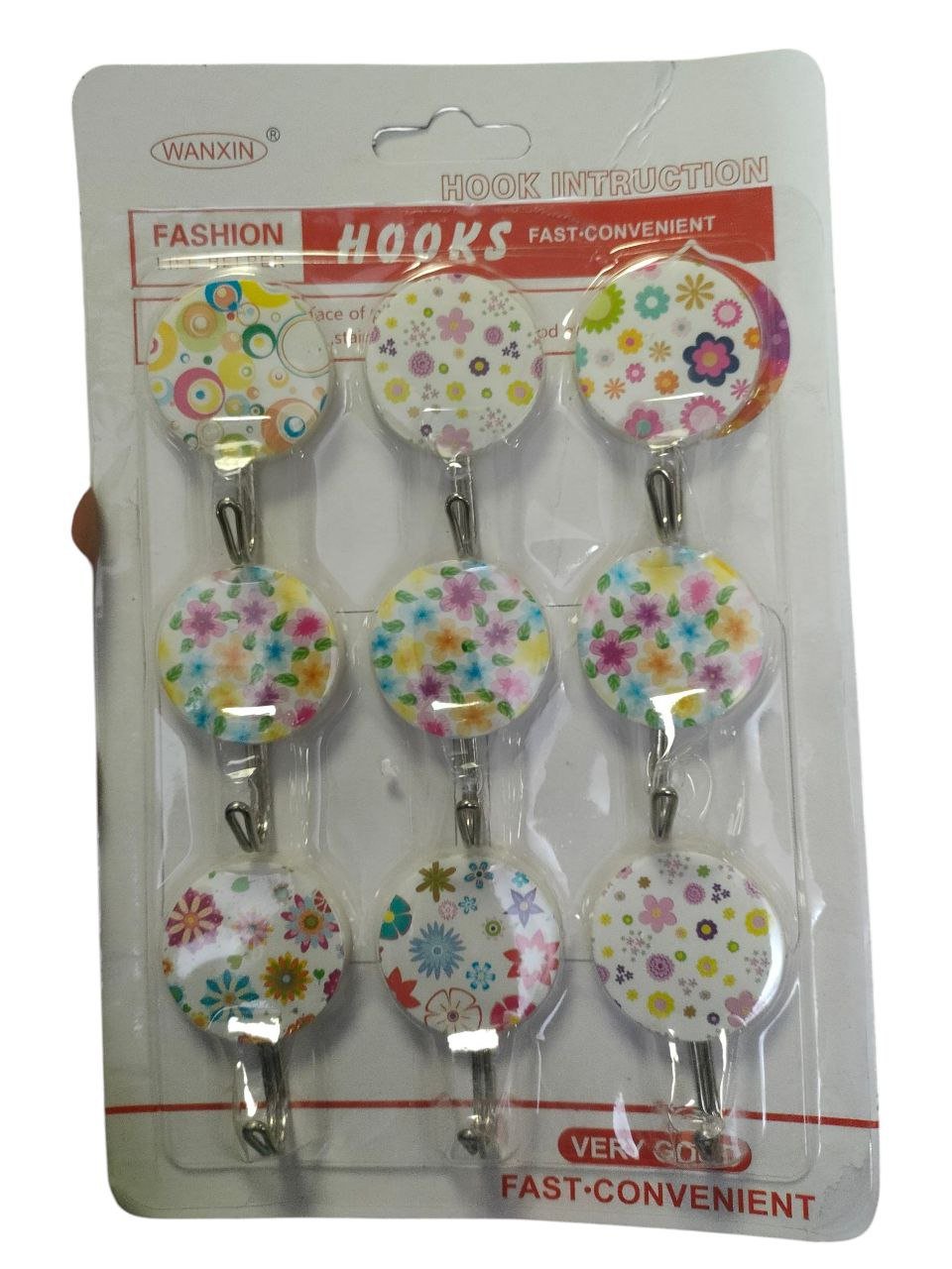 10 Pieces Cute Spray Paint Design Wall Hooks for Living Room Bathroom Hanging Bag Coat Towel Key Cup