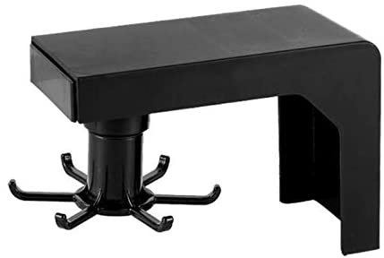 6 Hooks Wall Mounted Hanging Rail Rack, Rotate The Retractable Head 360 Degrees Kitchen Utensils Cookware Rail Hanger Organizer