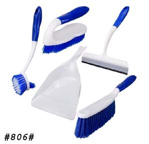 Broom and Dustpan with 2 Cleaning Brushes and Glass Wiper