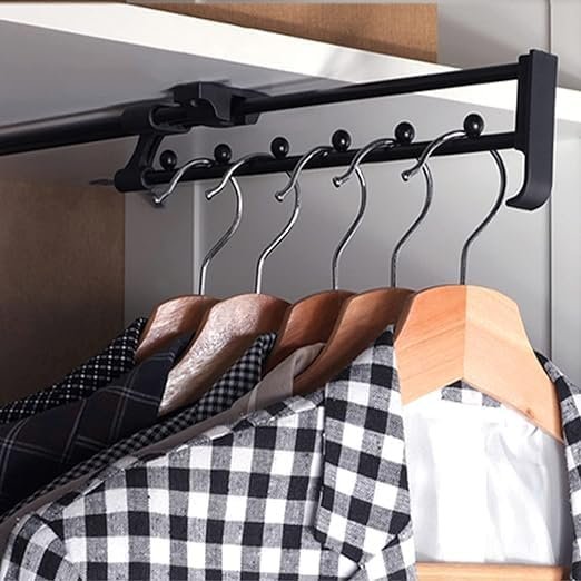 Pull out Clothes Rack  Scalable Metal Easy Access Clothes