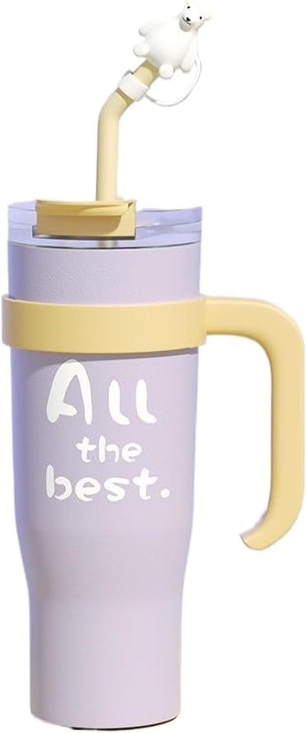 Large Capacity Tumbler with Straw, Large Capacity, 24 Hours Hot 1200ml