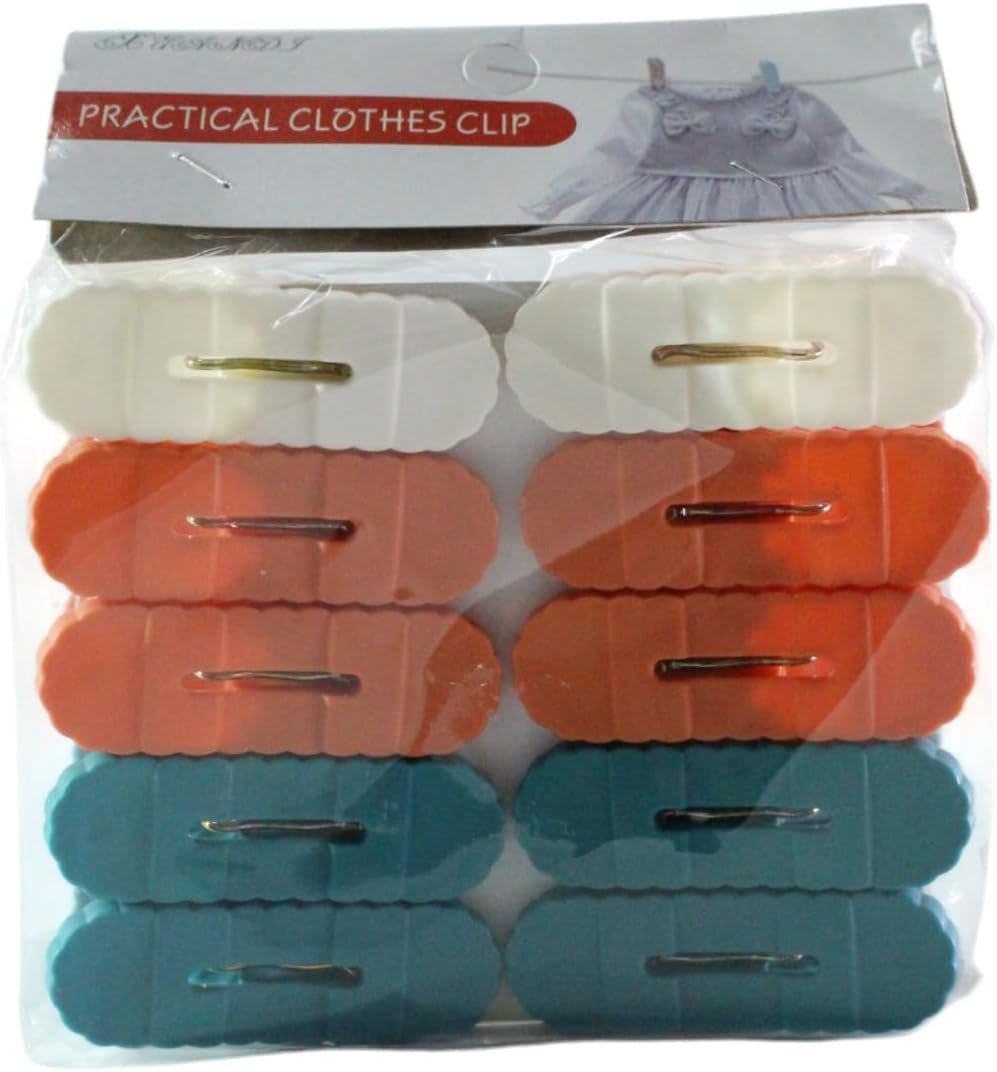 10 Pcs Laundry Clothes, Cloth, Hanging Clips/Plastic Clothespins
