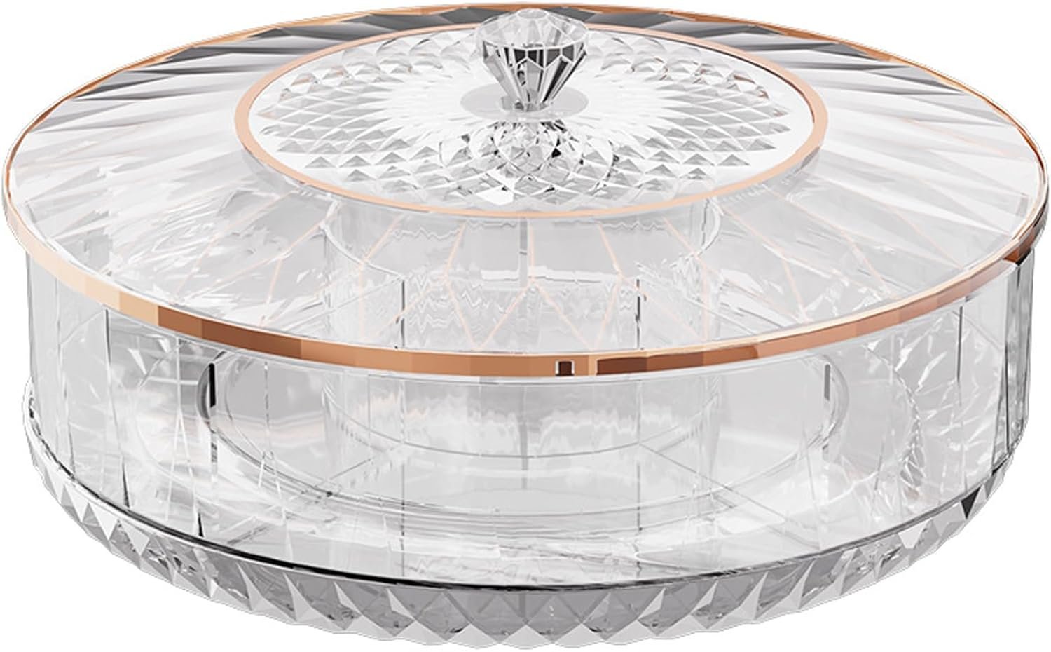 Acrylic Multifunctional Party Snack Tray with Lid, Fruit Trays for Serving,Divided Serving Tray, Portable Snack Platters Organize Candy, Fruits, Nuts, Snacks Clearance