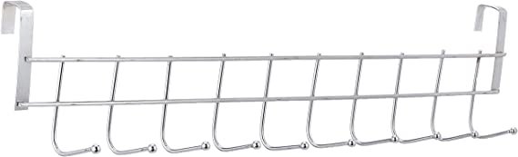 Stainless Steel Hanger For Clothes With 10 Hook - Silver