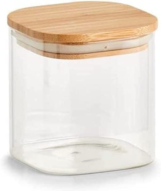 Squared Airtight Storage Jar with Food Storage Containers, Acrylic Cereals Canisters for Pantry Organization and Storage Containers Moisture Proof with plastic cover for Sugar, Coffee, Tea (850ml)