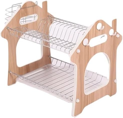 2 Tier Steel Chrome Plated Durable Dish Drainer Crockery Cutlery Plates Glass Rack Organiser