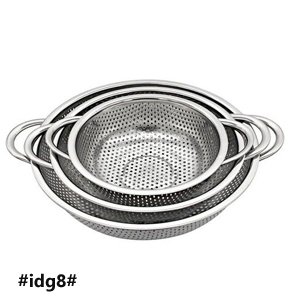 Set of 3 Stainless Steel Mesh Colanders with Handles