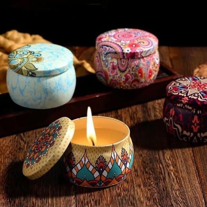 Dried Scented Soy Wax Candle for Home Decor (4x6cm)