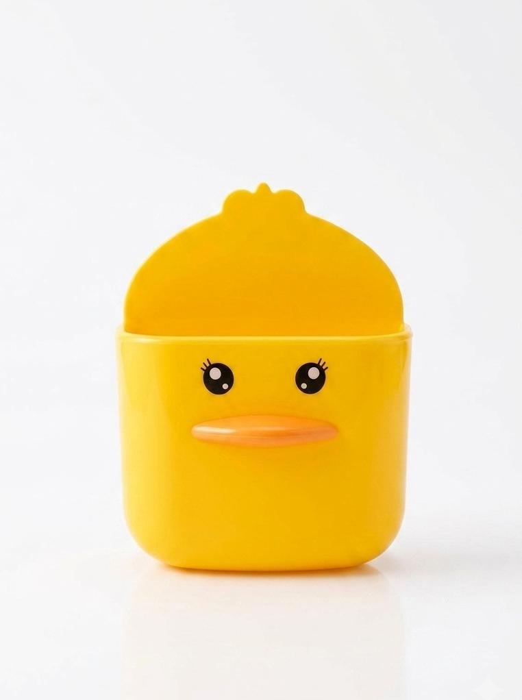​Cute Duck Wall Mounted Storage Box Organizer – Self-Adhesive Punch-Free Small Hanging Holder