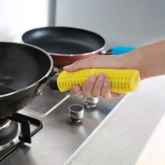 Silicone Hot Handle Holder Rubber Pot Sleeve Heat Resistant