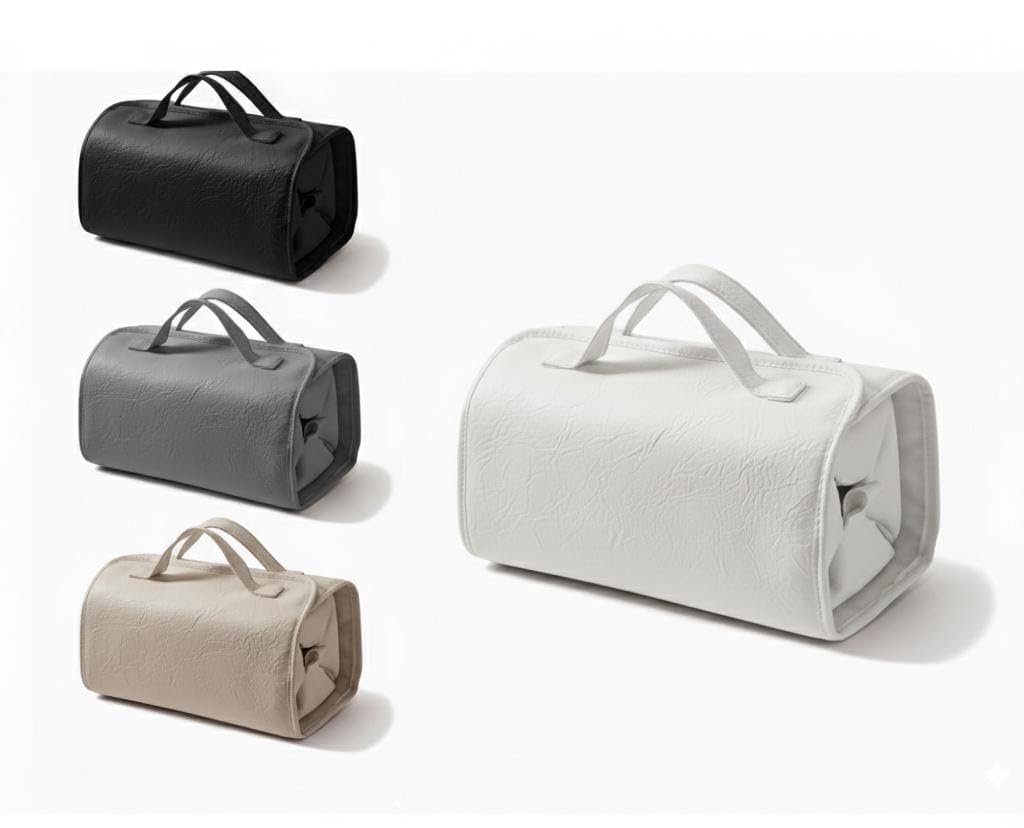 Travel Toiletry Bag 4 Detachable Clear Multi Compartment Hanging Makeup Bag Leather 4 in 1 Roll Up Large Capacity Compact Waterproof Foldable Cosmetic Bag