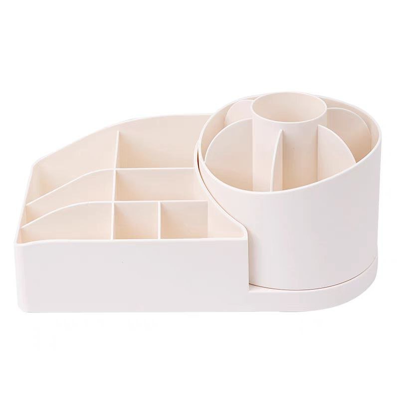 Cosmetic Storage Box Makeup  Desktop Multifunctional Partition Storage Box Large Capacity Rotating Storage Rack Makeup Brush Storage Bucket