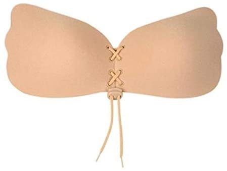 Strapless Bra Sticky Adhesive Push Up Bra Invisible Bras for Women Drawstring Silicone Bras