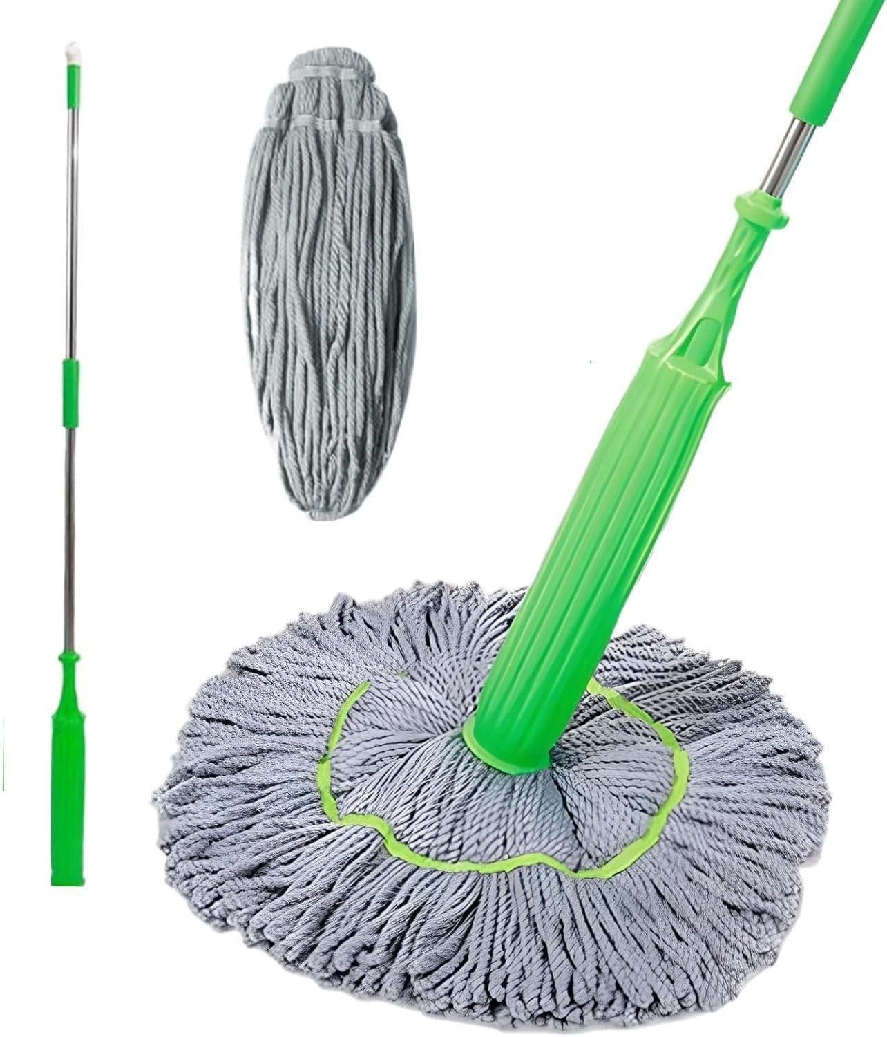2-in-1 Twist mop Floor Cleaning | 360° Rotatable Adjustable Microfiber Mop for Hardwood, Tile, Laminate, and Outdoor Cleaning