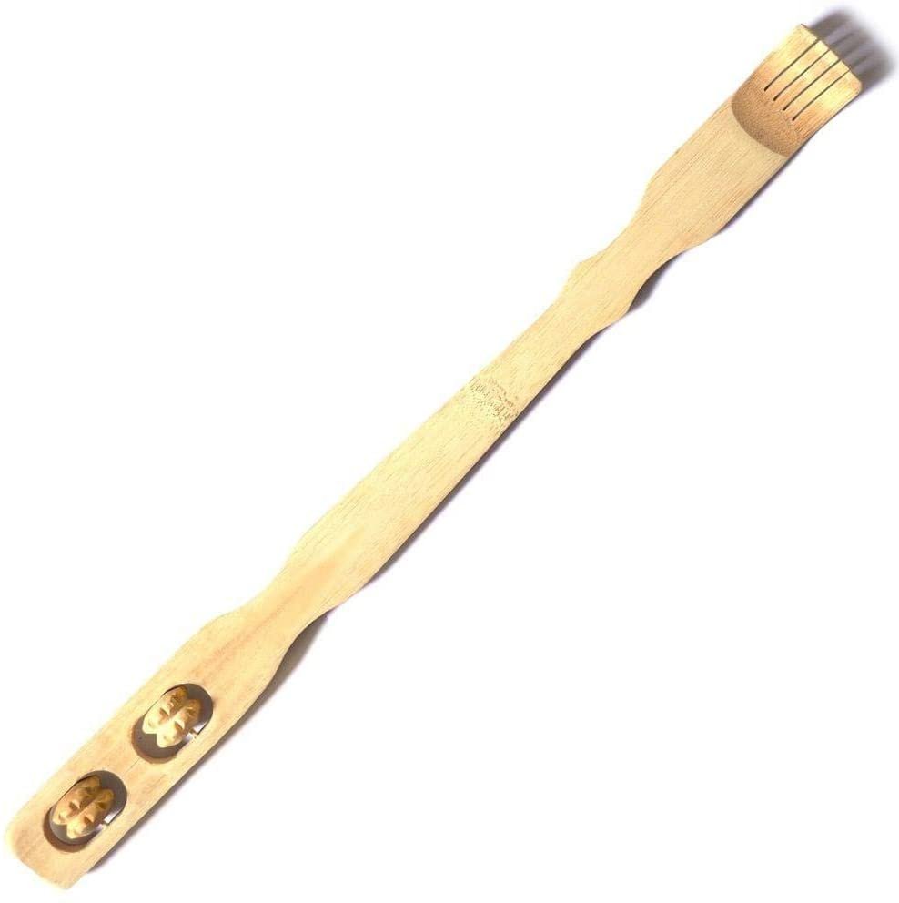 Back Scratcher Grass and back massage for natural wood with rollers