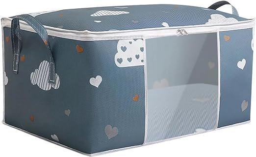 Clothes Storage Bag Bins with Durable Handles Foldable Closet Organizer Storage Containers for Clothing Blanket Comforters Bed Sheets Pillows Assorted color 52 * 37 * 42CM 1