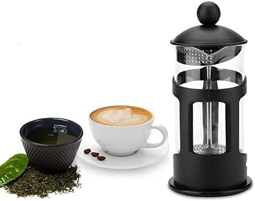 French Press Espresso and Tea Maker, Manual Milk Frother, Stainless Steel Filters, Maximum Flavor Coffee Brewer with Superior Filtration (600ML)