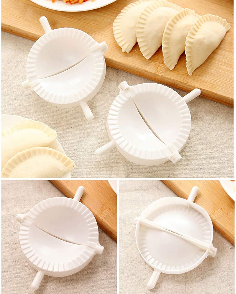 مكبس قطايف يعمل بالضغط مكون من 3 قطع احجام مختلفه Set of 3 - Mixed Colors  Dumplings Mold, Plastic Pressing Dumplings Maker Dough Cutter Pie Ravioli 