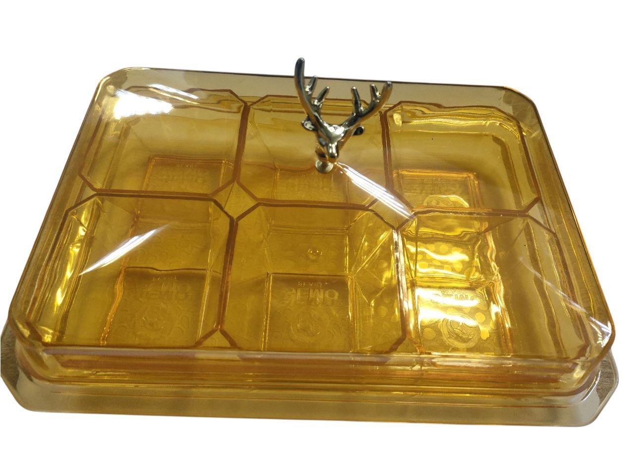 Clear Acrylic Snack Holder Set Featuring Six Modular Bowls and Protective Cover, Versatile for Mixed Snacks, Dips, Dry Fruits, Candy