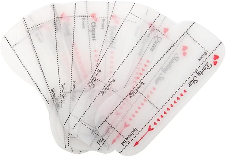 10Pcs Precisely Position Eyebrow Stencils,Attach Tightly Cost-saving One Step Eyebrow Template Kit,Professional Portable Eyebrow Shaping Stencils