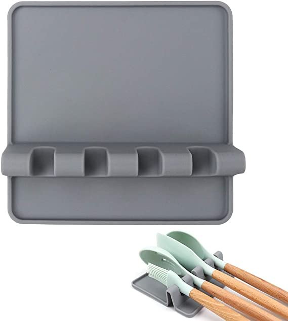 Kitchen Silicone Spoon Rest Stands Ladle Fork Mat Kitchen Tools Spoon Rest & Spoon Holder for Stove Top, Kitchen Utensil Holder for Spoons