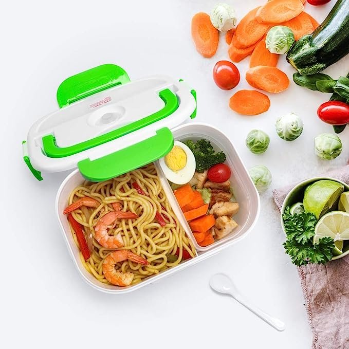 Electric heatable lunch box with car blug