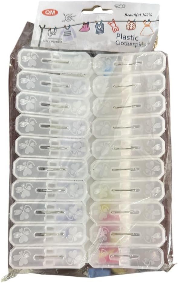 20 Pieces Transparent Clothespins Shirts Stay Holder Clips Clothes Pins