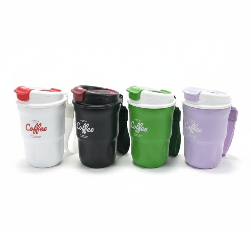 Smart Thermal Coffee Mug with LED Temperature Display, 500ml – Vacuum Insulated Stainless Steel Travel Mug with Portable Carrying Strap, Leak-Proof & Reusable.