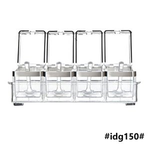 Transparent Spice Box 4pcs Spice Jars Rack Spice Container Spice Box With Spoons Spice Storage Container