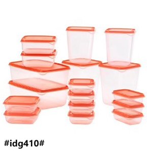 Food containers set, 17 pcs, clear