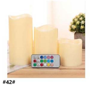 Candles have 12 different colors with Timer & 21-key Remote Control, Ivory Color