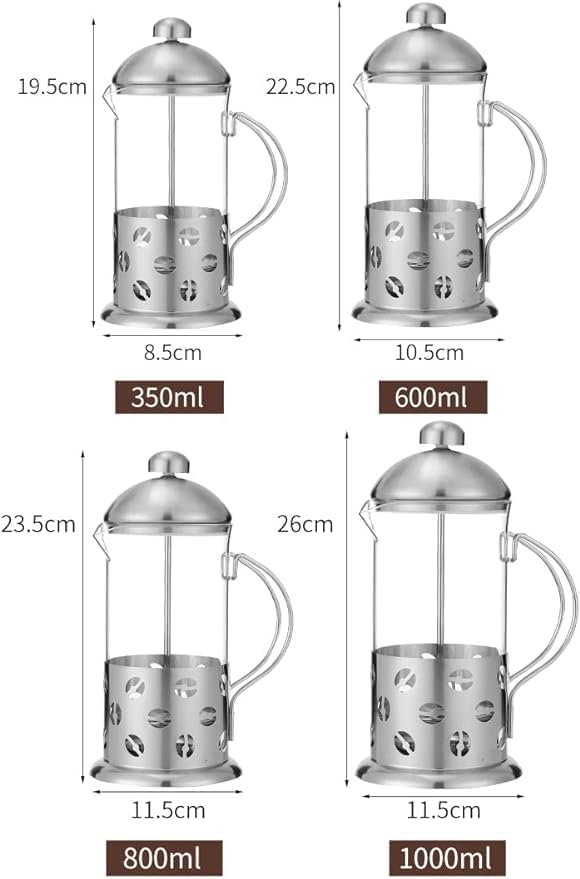 Press Coffee Maker Stainless Steel Insulated Coffee Press Heat Resistant Travelling 600ml
