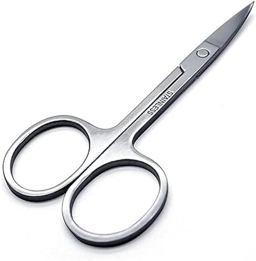 Stainless Steel Scissor with Curved Sharp Edge Blades for Eyebrow,Facial Hairs and False Eyelashes