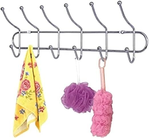 Stainless Steel Hooks 12 Hook Cloth Hanger Multi-Use Cloth Hanger Silver