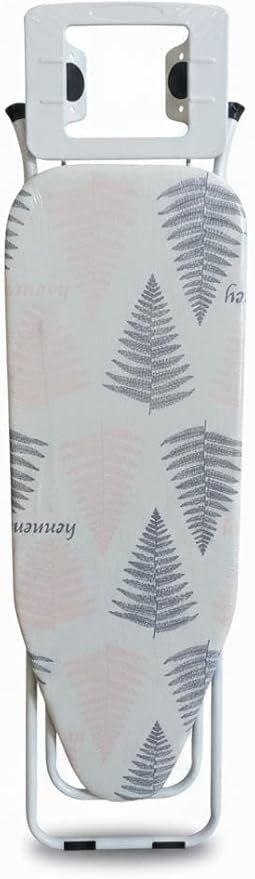 Modern Foldable Ironing Board (110x33cm) | Durable & Compact Ironing Table with Iron Rest | Stylish Leaf Pattern Cover | Sturdy Clothes Pressing Board for Easy Storage