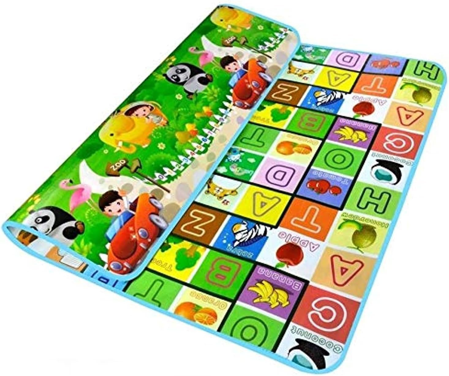 Baby Crawling Double-Sided Foam Waterproof Play Mat Game Mat with Drawing Alphabet Figures Animals Pattern 200*180cm