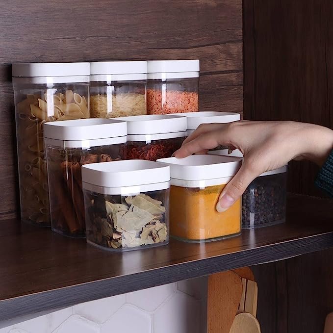 9 X 1 Set Square Acrylic Durable Grain Storage Case Storage Box