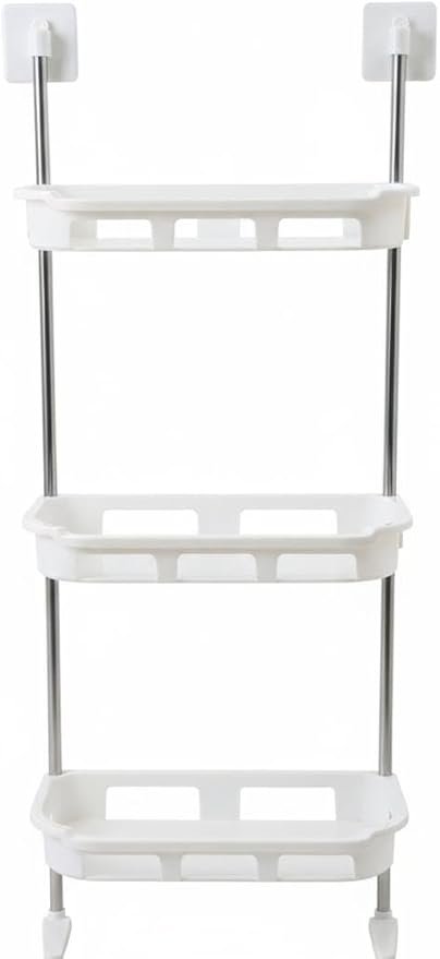 Bathroom Organizer - Over The Toilet, Efficient Space Saving Bathroom Organizer Without Drilling, Ideal Storage Shelves for Small Bathrooms with Adhesive