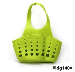 Kitchen Portable Hanging Drain Bag Drain shelf Basket Bath Storage Gadget Tools Sink Holder For kitchen-Blue