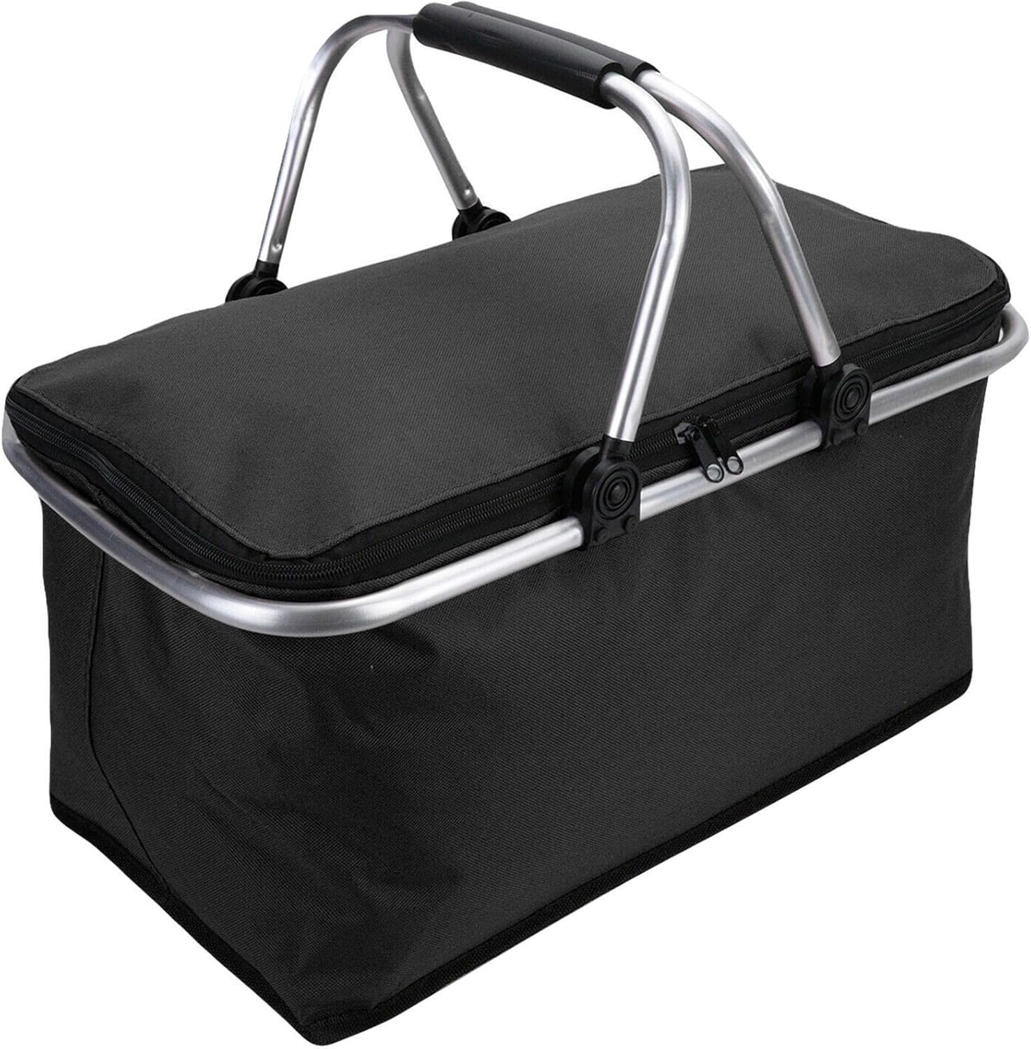 Lunch Box 40cm x 25cm x 20cm Folding Picnic Camping Insulated Cooler Cool Hamper Storage Basket Bag Box Outdoor Picnic Bags
