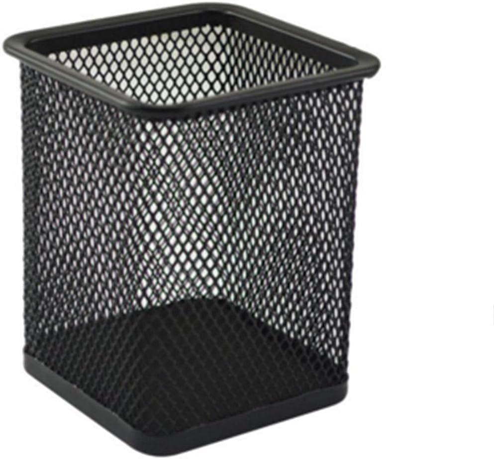 Office and Marker Square Organizer Pen Makeup Home Pot Mesh Black Cup Stationery Storage Desktop for Container Holder Holders Stand Metal Pencil Desk Workspace