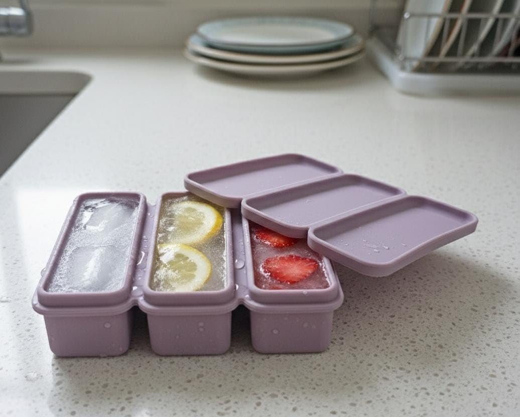 Silicone Ice Cube Trays with Lids.