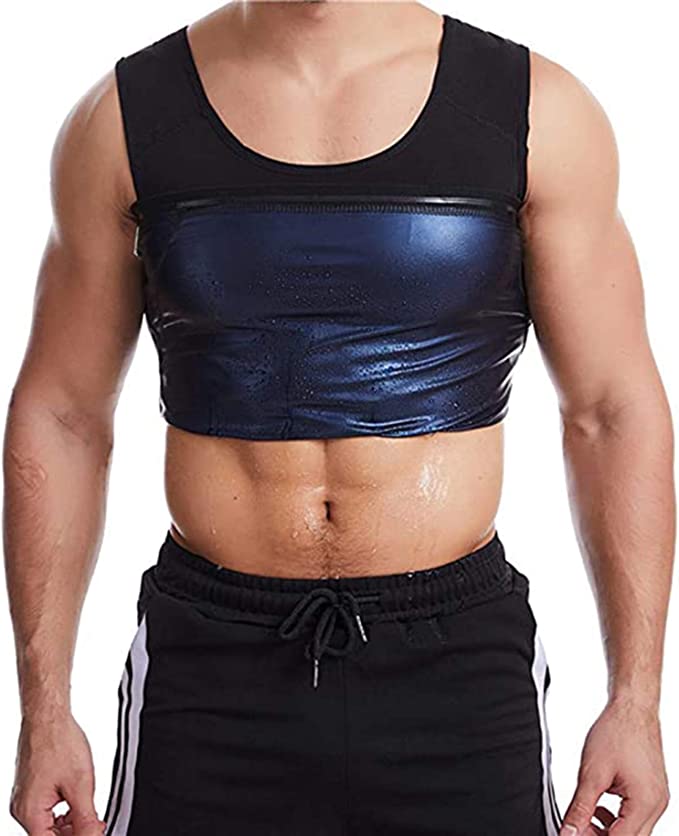 تانك توب ساونا للرجال مشد للجسم لفقدان الوزن Sweat Sauna Tank Tops for Men,  Men Weight Loss, Sauna Sweat Workout Body Shaper, Slimming Suit (L\XL)