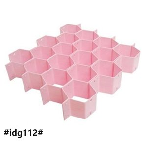 Plastic Adjustable Self-Adhesive Storage Cabinet Drawer Organizer 18 Pocket Slots for Underwear Socks Bras Scarf Belts Makeup Storage Boxes