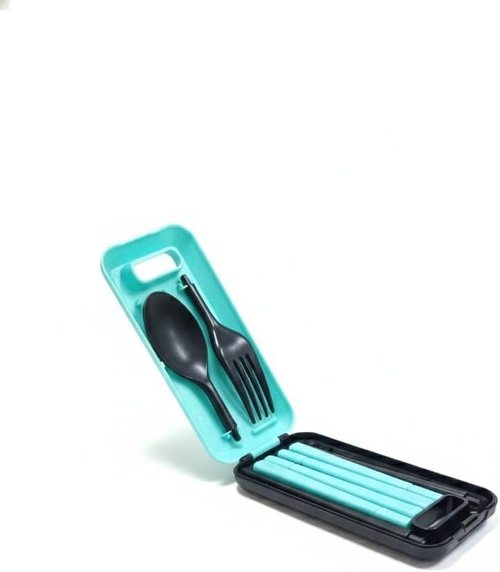 Compact Reusable Eco-Friendly Travel Cutlery Set – 100% BPA-Free Portable Utensils for Sustainable Dining.