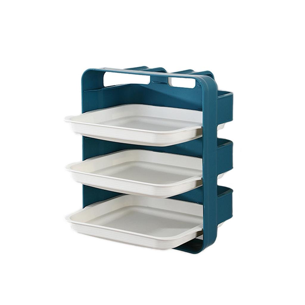 Kitchen Food Preparation Plate Organizer, Cooking Dishes Tray,Multi-functional Wall 3 Layer